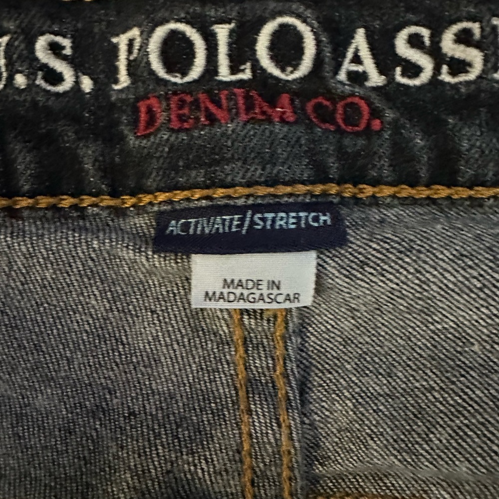 Polo Jeans Mens 36 x 32 Navy Blue Active Stretch Straight Preppy Denim - Picture 6 of 16